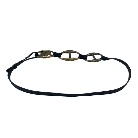 Vintage YSL Yves Saint Laurent Black Leather Belt Bra Cassandre TOM FORD